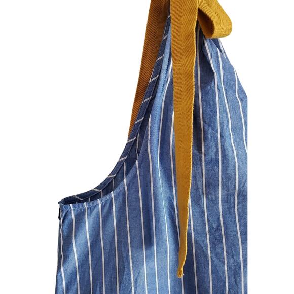 MATILDA JANE Women S / M Dress Sandy Seashell Blue White Striped Tie Straps 38" - Picture 5 of 9